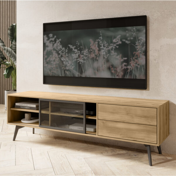 TV Stand, ESTEVAN RTV1, Modern, Chipboard, Estevan Living Room 180 x 54 x 39 cm - Image 2