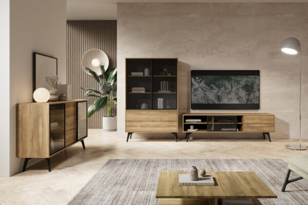 TV Stand, ESTEVAN RTV1, Modern, Chipboard, Estevan Living Room 180 x 54 x 39 cm - Image 4