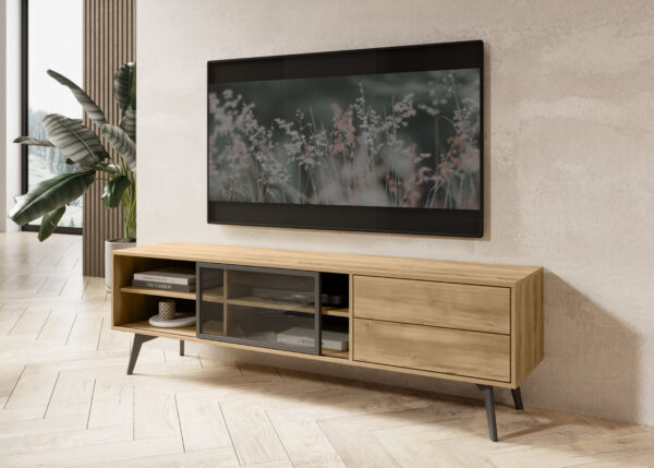 TV Stand, ESTEVAN RTV1, Modern, Chipboard, Estevan Living Room 180 x 54 x 39 cm - Image 6