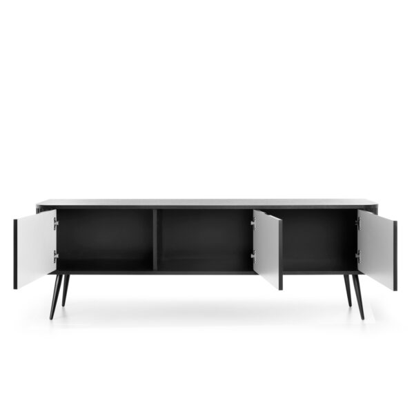 TV Stand, MORDEN RTV1, Modern, Chipboard, Black Living Room 168 x 56 x 39 cm - Image 4