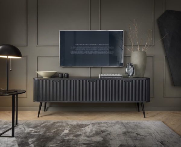 TV Stand, MORDEN RTV1, Modern, Chipboard, Black Living Room 168 x 56 x 39 cm - Image 6