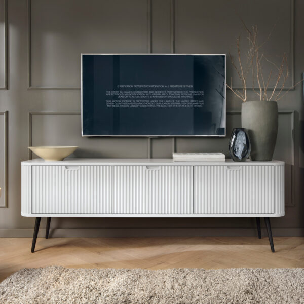 TV Stand, MORDEN RTV1, Modern, Chipboard, White Living Room 168 x 56 x 39 cm - Image 2