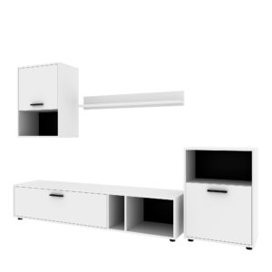RENA Wall Unit,"White/Black, 3 Cabinets",-,210x190x36 cm