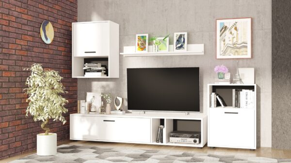 RENA Wall Unit,"White/Black, 3 Cabinets",-,210x190x36 cm - Image 2