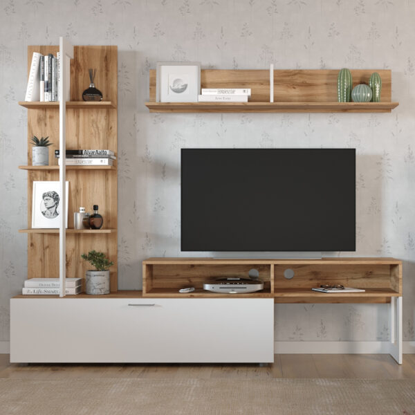 MOLDE Wall Unit,Wotan Oak/White,-,251x174x37 cm - Image 2