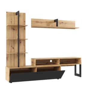 MOLDE Wall Unit,Wotan Oak/Black,-,251x174x37 cm