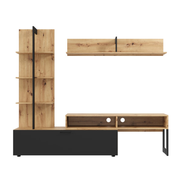 MOLDE Wall Unit,Wotan Oak/Black,-,251x174x37 cm - Image 4