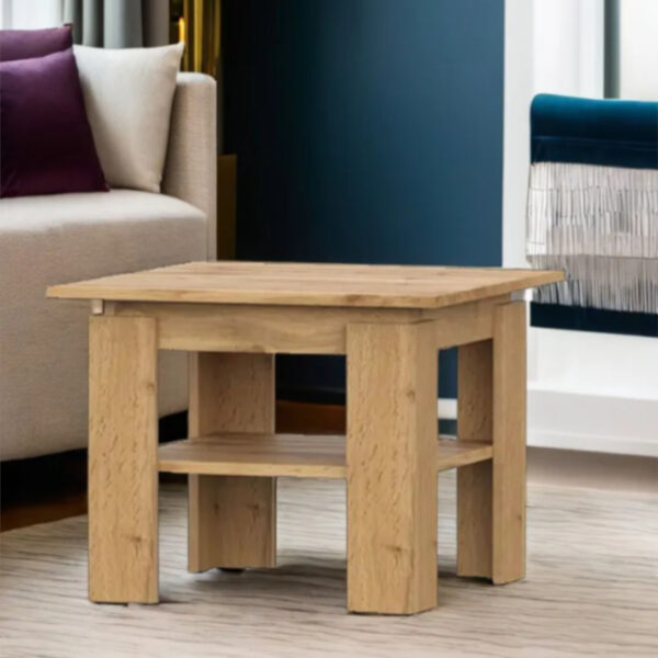 SOLA Coffee Table,Additional Shelf,Wotan Oak,55x55x43 cm - Image 2