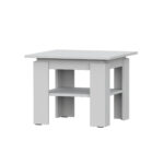SOLA Coffee Table,Additional Shelf,White,55x55x43 cm