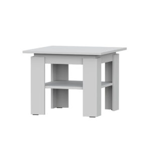 SOLA Coffee Table,Additional Shelf,White,55x55x43 cm