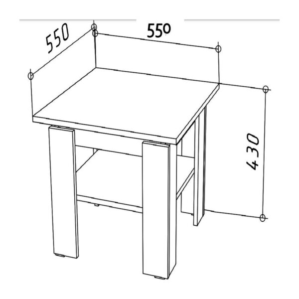 SOLA Coffee Table,-,Sonoma Oak,55x55x43 cm - Image 3