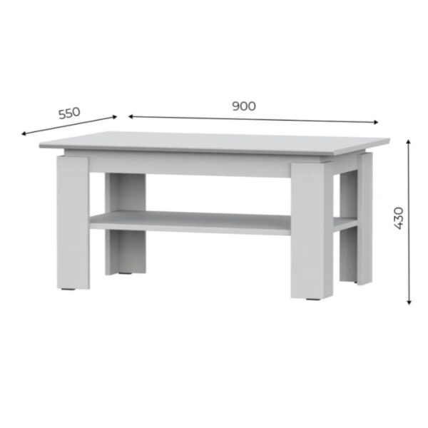 SOLA Coffee Table,-,White,90x55x43 cm - Image 4