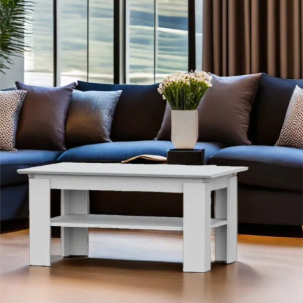 SOLA Coffee Table,-,White,90x55x43 cm - Image 5