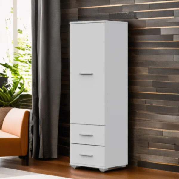 FAUSKE Wardrobe,2 Drawers,White,40x130x36 cm - Image 2