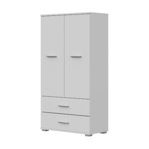 FAUSKE Wardrobe,2 Drawers,White,69x130x36 cm