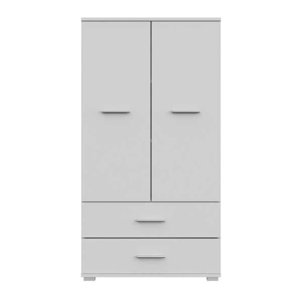 FAUSKE Wardrobe,2 Drawers,White,69x130x36 cm - Image 6