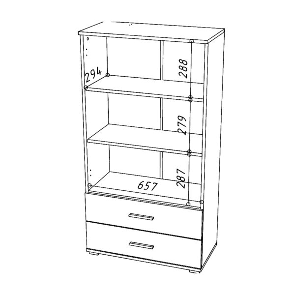 FAUSKE Wardrobe,2 Drawers,White,69x130x36 cm - Image 9