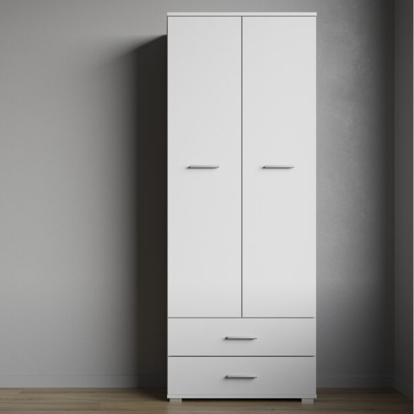 FAUSKE Wardrobe,2 Drawers,White,69x180x36 cm - Image 5