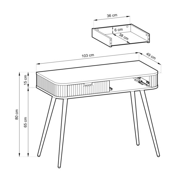 Coffee table MORDEN TOA1, Modern, Chipboard, Black Living Room 103 x 80 x 49 cm - Image 3