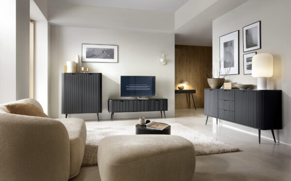 Coffee table MORDEN TOA1, Modern, Chipboard, Black Living Room 103 x 80 x 49 cm - Image 5