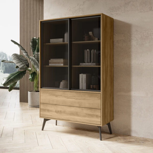 Display Cabinet, ESTEVAN WIT1, Modern, Chipboard, Estevan Living Room 100 x 165 x 39 cm - Image 2