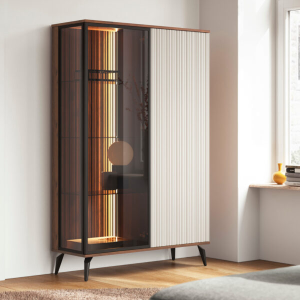 Display Cabinet, DAWSON WIT1, Modern, Chipboard, Dawson Living Room 103 x 162 x 39 cm - Image 2