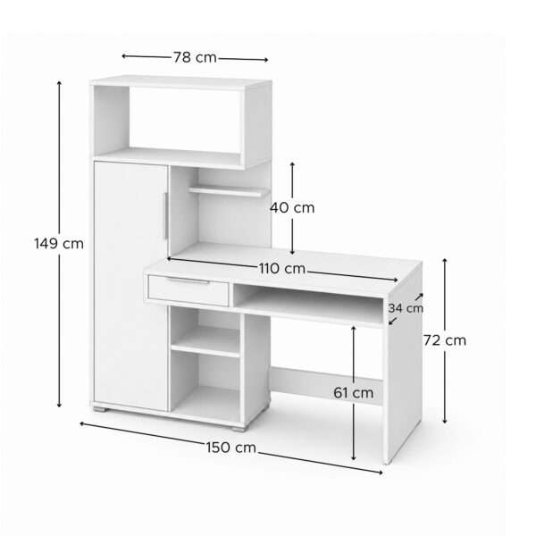 KLEPP Desk,With Drawer,Wotan Oak/Grey,150x149x92 cm - Image 3