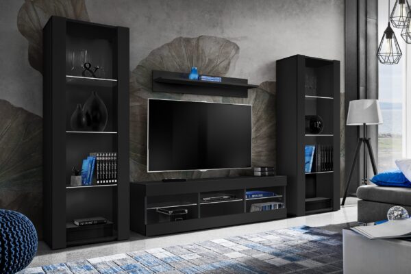TV Furniture Set Tivoli Grande, Black/Black - Image 2
