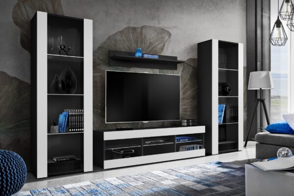 TV Furniture Set Tivoli Grande, White/Black - Image 2
