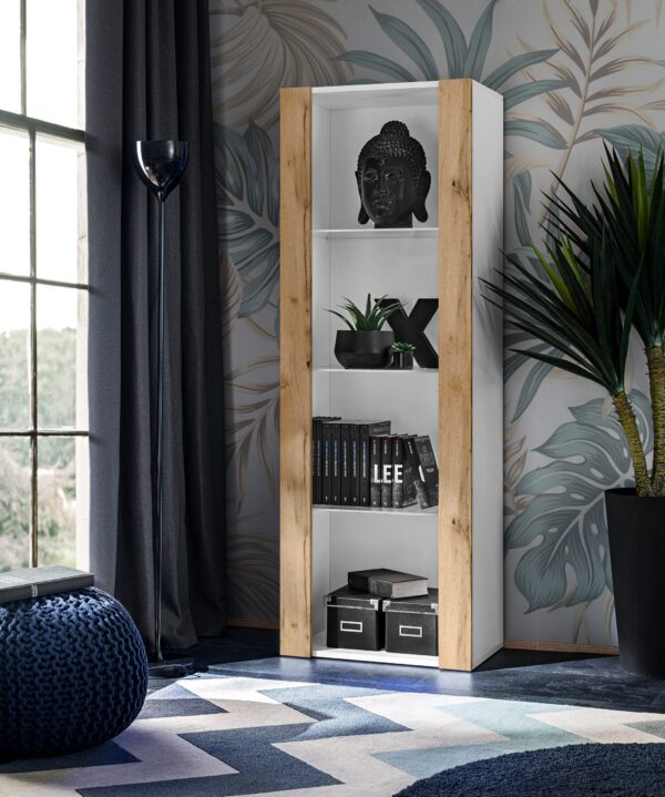 Tivoli Glass-Shelf Cabinet, Wotan/White - Image 2