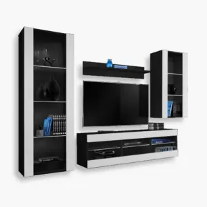Tivoli Medio TV Furniture Set, White/Black
