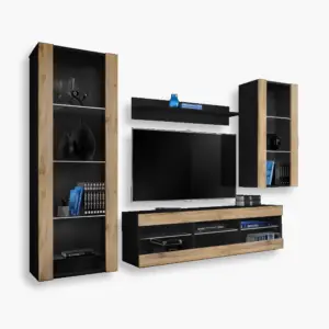 Tivoli Medio TV Furniture Set, Wotan/Black