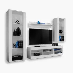 Tivoli Medio TV Furniture Set, White/White