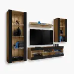 Tivoli Medio TV Furniture Set, Black/Wotan