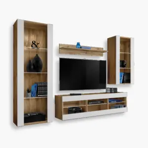 Tivoli Medio TV Furniture Set, White/Wotan