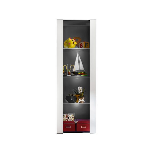 Tivoli Glass-Shelf Cabinet, White/Black - Image 4