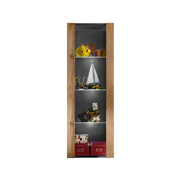 Tivoli Glass-Shelf Cabinet, Wotan/Black - Image 4