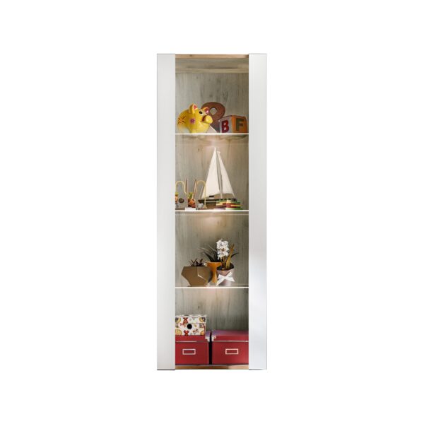 Tivoli Glass-Shelf Cabinet, White/Wotan - Image 4