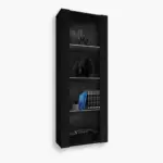Tivoli Glass-Shelf Cabinet, Black/Black