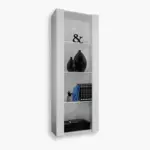 Tivoli Glass-Shelf Cabinet, White/White