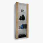 Tivoli Glass-Shelf Cabinet, Wotan/White