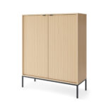 Commode NANAIMO K104 - Oak Color - Black Handles - Width 104 cm, Height 125 cm, Depth 39 cm
