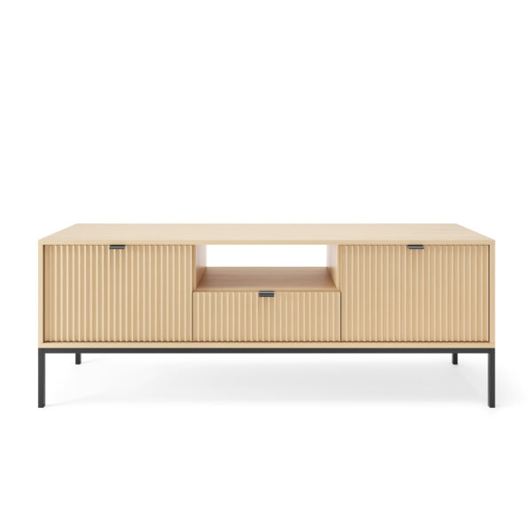 TV cabinet NANAIMO - Oak Color - Black Handles - Width 154 cm, Height 56 cm, Depth 39 cm - Image 7