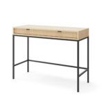 NANAIMO Vanity - Oak Color - Black Handles - Two Drawers - Width 104 cm, Height 77 cm, Depth 50 cm