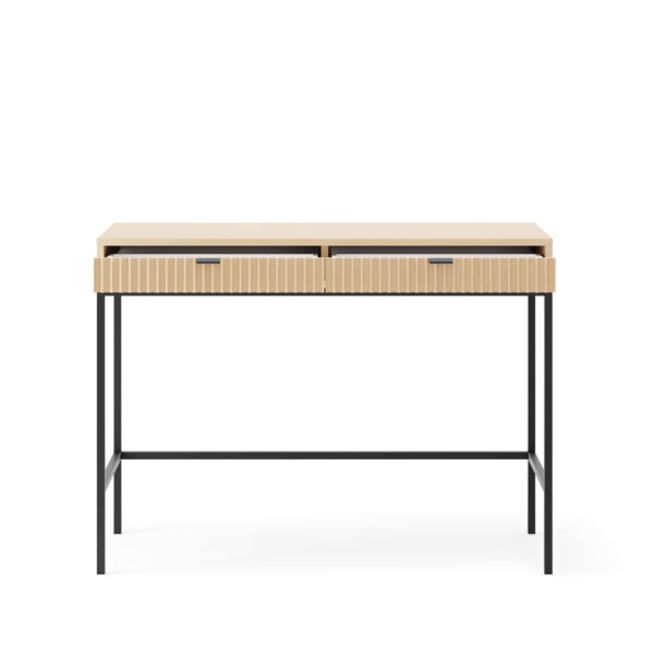 NANAIMO Vanity - Oak Color - Black Handles - Two Drawers - Width 104 cm, Height 77 cm, Depth 50 cm - Image 4
