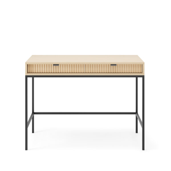 NANAIMO Vanity - Oak Color - Black Handles - Two Drawers - Width 104 cm, Height 77 cm, Depth 50 cm - Image 7