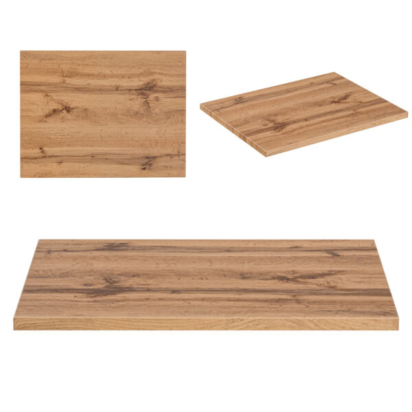 Wall-Mounted Vanity Unit with Worktop ADEN – Cashmere – Wotan Oak Worktop – 2 Drawers – 80 x 60 x 46 cm - Image 6