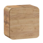Square Wall-Mounted Bathroom Cabinet ARVIDA – Oak Finish – Rounded Corners – 35 x 35 x 22 cm