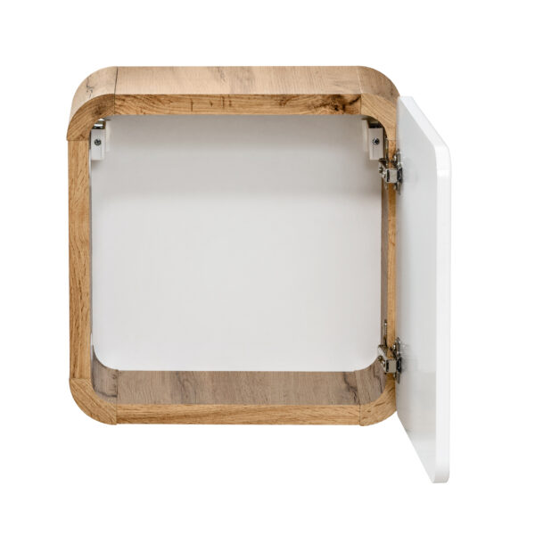 Square Wall-Mounted Bathroom Cabinet ARVIDA – White – Rounded Corners – 35 x 35 x 22 cm - Image 4