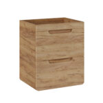 Wall-Mounted Vanity Unit ARVIDA – Oak Finish – 2 Drawers – 60 x 59 x 46 cm
